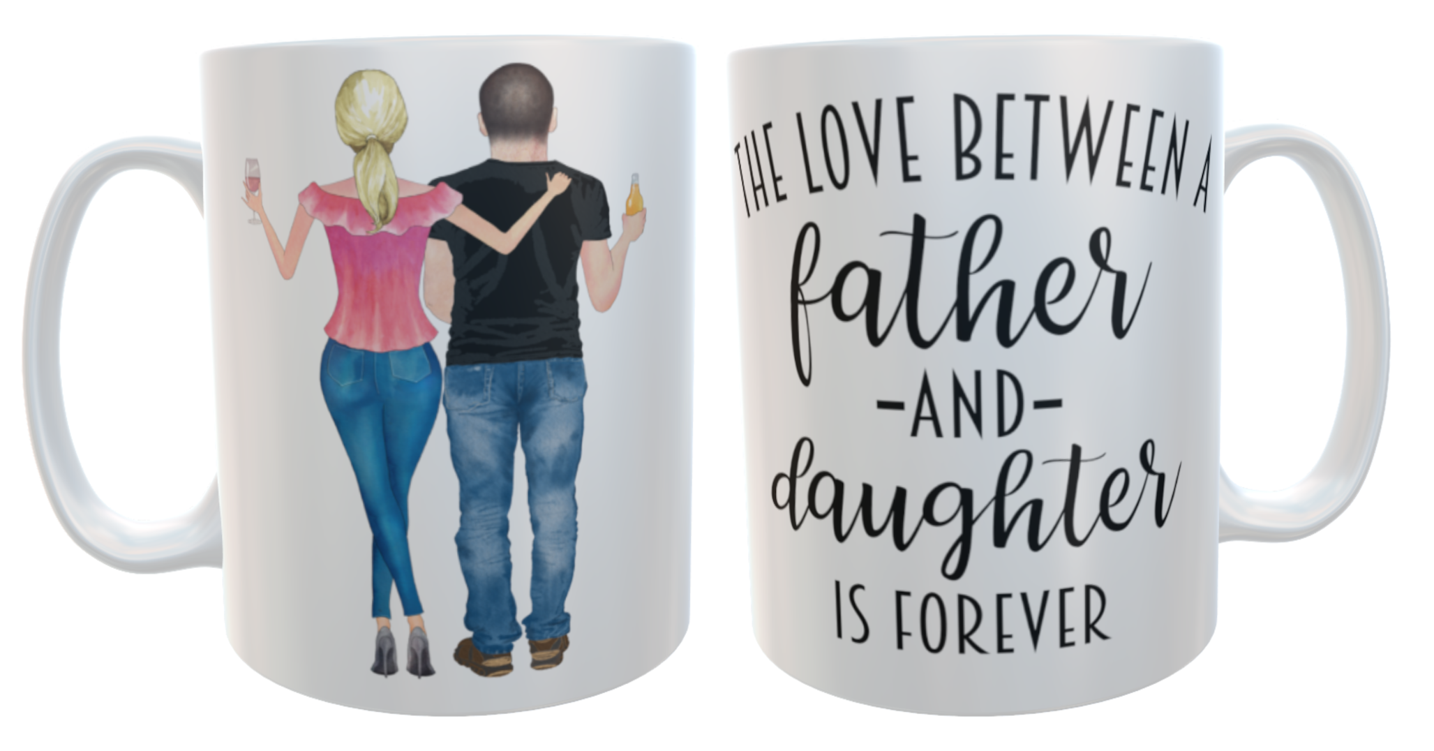 Father & Daughter, Mother and Son Ceramic Mug, - Click Image to Close